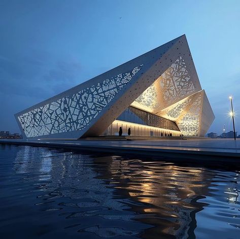 Islamic Facade Architecture, Foreign Architecture, Modern Islamic Architecture, Uae Architecture, Muslim Architecture, Children Library, Arabic Architecture, Modern Islamic Art, Luxurious Mansions