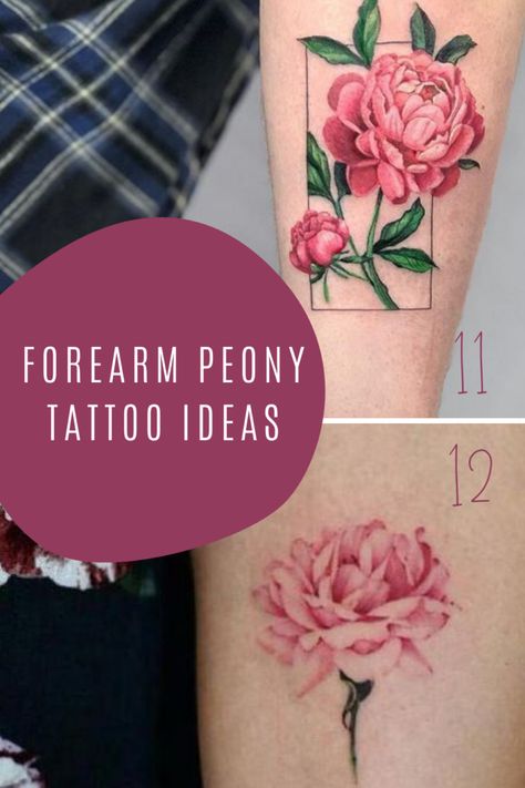 43 Pretty Peony Tattoo Ideas - tattooglee Small Peony Wrist Tattoo, Dainty Peony Tattoo, Tiny Peony Tattoo, Peony Tattoo Color, Pink Peony Tattoo, Tattoo Peonies, Peony Tattoo Design, Tattoo Peony, Peony Flower Tattoos