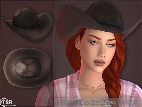 Cowboy Hat Sims 4 Cc, Sims 4 Cc Cowboy Hat, Sims 4 Cowboy Hat, Sims 4 Country Cc, Best Cowboy Hats, Sims 4 Tattoos, Sims 4 Piercings, Cc Hats, Country Clothes