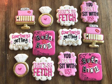 TheDot&Cookie on Instagram: “Mean Girls Bachelorette Party!! . . . #meangirlscookies #meangirls #thatssofetch #youcantsitwithus #bachlorettecookies #royalicing…” Mean Girls Cookies Decorated, Mean Girls Graduation Party, Mean Girls Cupcakes, Mean Girls Party Favors, Mean Girls Sweet 16 Party, Mean Girls Birthday Party Theme Ideas, Mean Girls Food Ideas, Mean Girls Cookies, Mean Girls Party Food