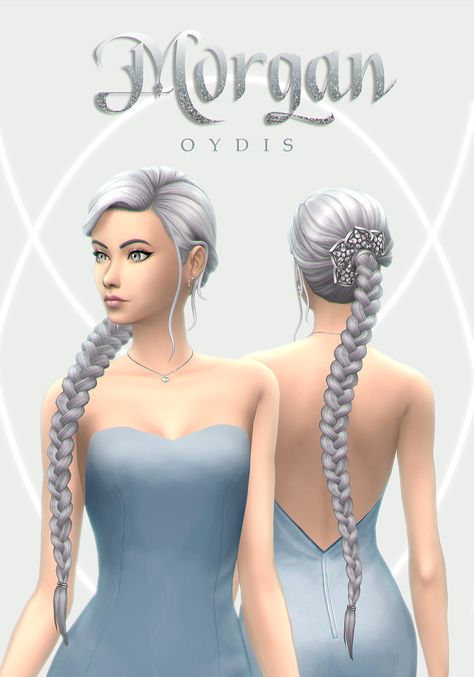 a.k.a. look at me I learned how to mesh braids from scratch :) Texturing was a nightmare but somehow I managed. So here you have a side-parted long braid, coming in two versions: over the shoulder and along the back. I hope you enjoy! ♡ #sims 4 hair #sims 4 braid #sims 4 long hair Sims 4 Cc Hair, 4 Braids, Mod Hair, Sims Packs, The Sims 4 Pc, Pelo Sims, Sims 4 Mm Cc, Sims 4 Game Mods, Sims 4 Mm