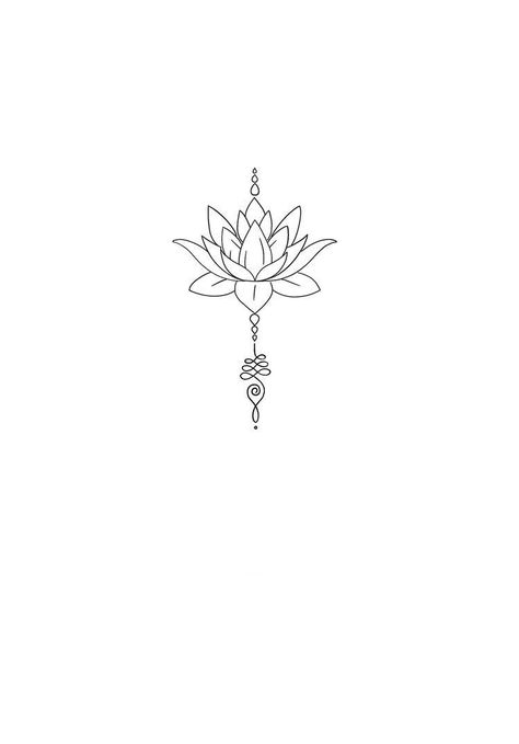 Lotus Sternum Tattoo Women, Lotus Tattoo Chest, Lotus Small Tattoo, Mandala Tattoo Design Women, Lotus Tattoo Ideas For Women, Water Lily Tattoo Design, Lotus Unalome Tattoo, Water Lily Drawing, Water Lily Tattoo