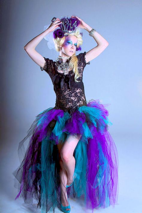 Teal Purple Black Mardi Gras Trashy Formal by MTcoffinzUnderground Madi Gras, Mardi Gras Crafts, Mardi Gras Outfits, Mardi Gras Costumes, Mardi Gras Decorations, Queen Costume, Hartford Ct, Mardi Gras Party, Diy Inspiration