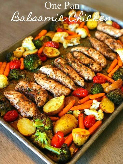 One Pan Balsamic Chicken - Lou Lou Girls One Pan Balsamic Chicken, Sommer Mad, Resep Diet, Summer Meal, Healthy Supper, Balsamic Chicken, Makanan Diet, Health Dinner, Summer Dishes