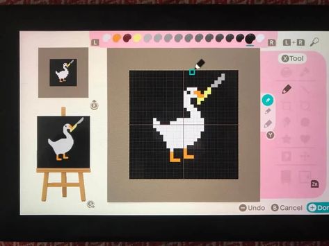 Duck With Knife, Peace Was Never An Option, Pixel Grid, Grid Art, Animal Crossing Funny, Animal Crossing Fan Art, Animal Crossing Memes, Animal Crossing Guide, Animal Crossing Qr Codes Clothes