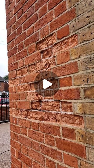 Chimney Covering Ideas, Brick Restoration, Repair Cracked Concrete, Brick Wall Living Room, Brick Repair, Stair Paneling, Clean Air Conditioner, Brick Projects, Diy Handyman