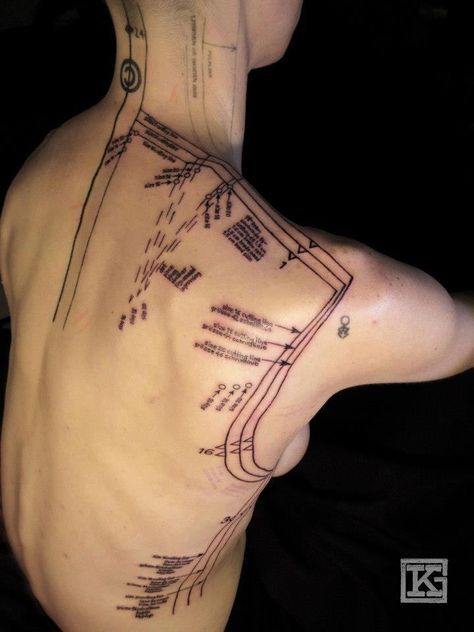 lines #AKA Marking Tattoo, Markings Tattoo, Sewing Tattoo, Sewing Tattoos, Tattoo Skin, Bodice Pattern, Tattoo Project, Body Modification, Beauty Mark