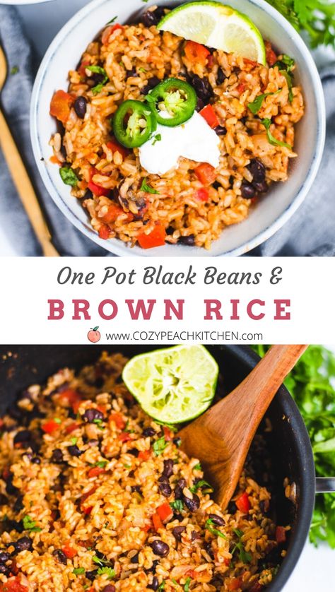 Brown Rice Taco Bowl, Low Cholesterol Brown Rice Recipes, Brown Rice With Black Beans Recipes, One Pot Brown Rice Meals, Brown Rice Bowl Vegetarian, Black Bean And Brown Rice Recipes, Black Beans Brown Rice, Brown Rice Black Bean Bowl, What To Eat With Brown Rice