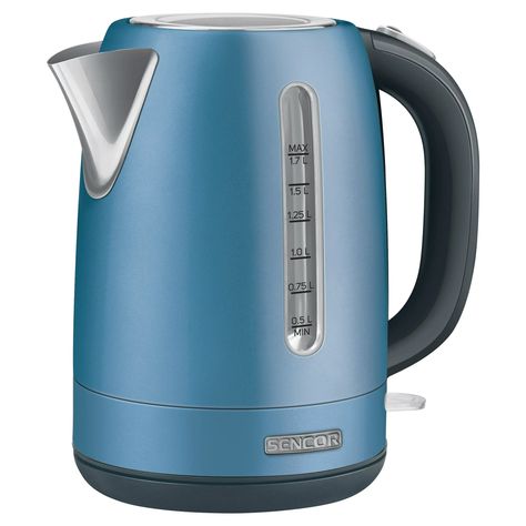 Sencor SWK1772BL Stainless Electric Kettle, 1.7L, Blue - Walmart.com Simple Dirty Kitchen Ideas, Modern Kettles, Stainless Steel Kitchen Shelves, Iced Tea Maker, Electric Kettles, Kitchen Construction, Kitchen Tools Design, Electric Tea Kettle, Stainless Steel Kettle