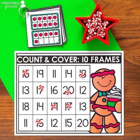 Christmas Literacy and Math Activities for Kindergarten | The Printable Princess Gingerbread Math, December Math, Gingerbread Unit, December Morning, December Kindergarten, Gingerbread Man Activities, Gingerbread Activities, Printable Princess, Gingerbread Theme