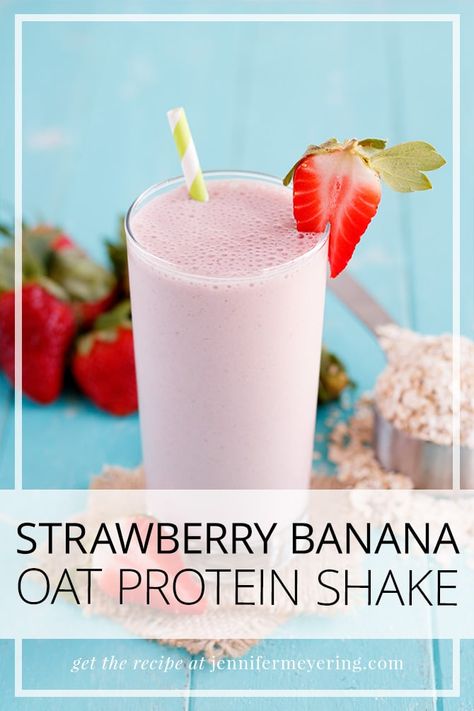 Oatmeal Protein Shake, Strawberry Banana Oatmeal, Oatmeal Shake, Beautiful Meals, Fitness Protein Shakes, Oatmeal Protein, Banana Protein Shake, Workout Shakes, Old Fashioned Oats