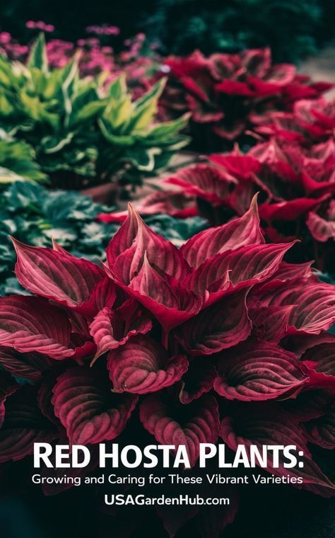 Learn how to grow and care for red hosta  plants, known for their striking foliage. Discover planting tips, maintenance advice and how to incorporate these vibrant plants into your garden. Red Hosta Plants are beloved for their lush foliage and easy-care nature, but did you know that some varieties boast stunning red hues? Red hostas Silver Dollar Plant, Dollar Plant, Fern Garden, Hosta Varieties, Goth Garden, Hosta Gardens, Hosta Plants, Vegetable Garden Diy, Purple Plants