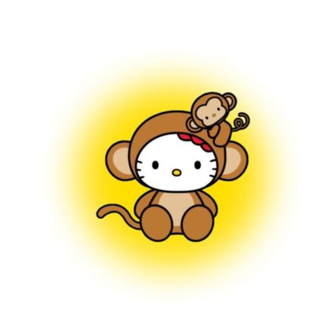 Monkey Icon Aesthetic, Yellow Ios 16 Wallpaper, Brown Hello Kitty Pfp, Brown Hello Kitty Wallpaper, Hello Kitty Widget Medium, Monkey Hello Kitty, Brown Widget Icon, Hello Kitty Widget Icons, Hello Kitty Widgets