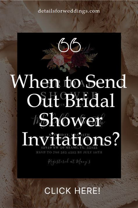 Timing is crucial when sending out bridal shower invitations. Aim to send them about 4 to 6 weeks before the event date to ensure your guests have enough time to plan and RSVP. Dive into all the essential factors to consider before sending out your bridal shower invitations to guarantee a memorable and successful event! Bridal Shower Invitation Wording, How To Make Invitations, Celebrity Bride, Email Invitation, Vintage Bridal Shower, Wedding Shower Invitations, Rustic Bridal, Tea Party Garden, Bridal Shower Rustic