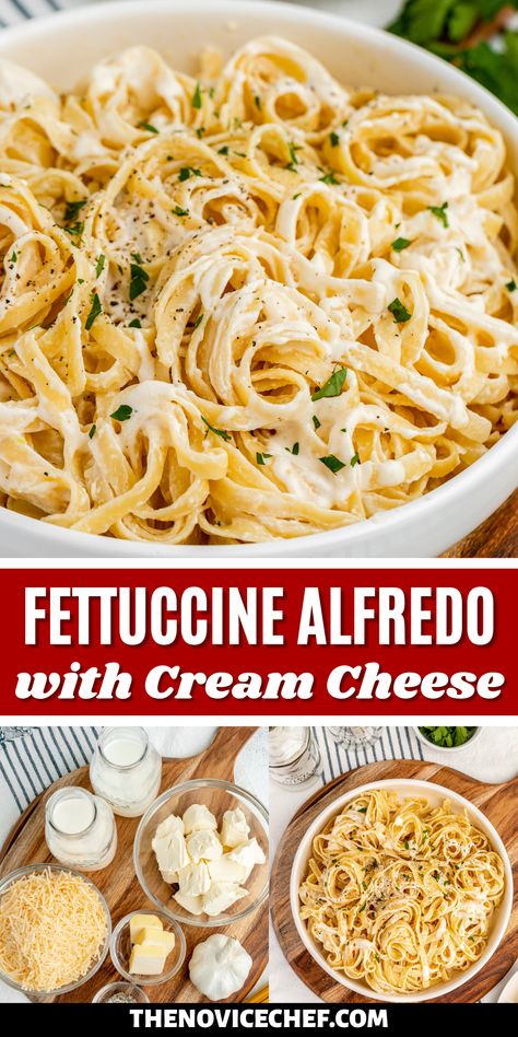 Chicken Alfredo Recipe With Cream Cheese, Alfredo Recipe With Cream Cheese, Alfredo With Cream Cheese, Alfredo Sauce With Cream Cheese, Sauce With Cream Cheese, The Best Alfredo Sauce, Easy Fettuccine Alfredo, Fettucini Alfredo Recipe, Best Alfredo Sauce