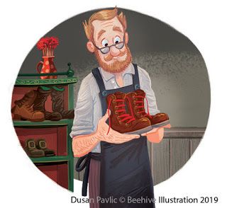 Dusan Pavlic's Illustrations: The Elves and The Shoemaker#Beehive Illustration Garfield Cartoon, Elf Characters, What To Draw, Childrens Books Illustrations, The 5th Of November, The Elf, Interior Art, Bee Hive, Children’s Books