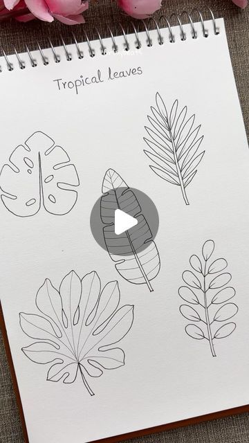 Flower Doodles | Mandala | Zen art✨ on Instagram: "Tropical leaves 🍁 🌿 ⬇️ . Want to learn how to doodle pretty flowers and leaves 🌺 Check out our exclusive collection of step-by-step drawing guides and practice sheets, available for instant download that can really help you transform your creative journey.  . www.artsybeats.com 🔗  LINK IN BIO 🔗 . Hours of relaxing and fun time 🕰️ awaits you 👇🏻 .  . #createwithartsybeats #drawingtutorial #stepbystep #flowerdrawings #flowertutorial #learnart #cooldrawing #embroideryart #inkdoodle #doodlelove #hennaflower" Leaf Doodles Simple, Leaves Doodle Art, How To Draw Leaf, Doodle Leaves Leaf Design, Leaf Drawing Pattern Zen Tangles, Zentangle Leaves Step By Step, Doodles Mandala, Drawing Leaf, How To Doodle