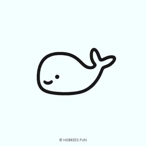 Simple Whale Drawing Simple Ocean Drawing, Simple Whale Drawing, Whale Drawing Simple, Drawing Ideas Ocean, Cute Whale Drawing, Small Drawing Ideas, Sea Things, Whale Drawing, Cartoon Whale