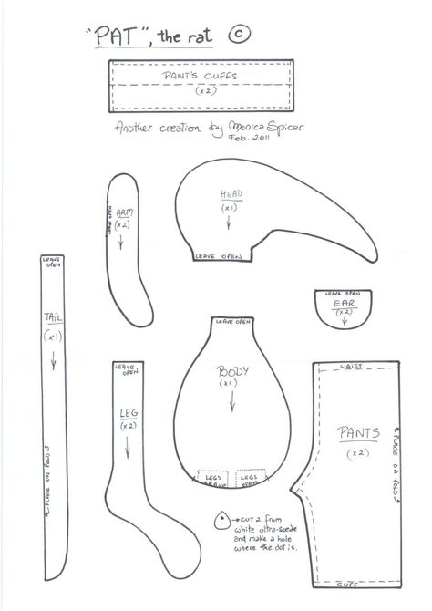 Rat Toy Pattern and Tutorial ~ DIY Tutorial Ideas! Rat Toys, Doll Patterns Free, Mouse Crafts, Doll Clothes Patterns Free, Fabric Toys, Creation Couture, Sewing Toys, Doll Crafts, Doll Clothes Patterns