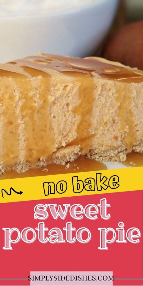 No Bake Sweet Potato Cheesecake, Bake Sweet Potato, Sweet Potato Pound Cake, Dessert For Summer, Sweet Potato Cheesecake, Homemade Graham Cracker Crust, Canning Sweet Potatoes, Light Dessert, Dessert To Make