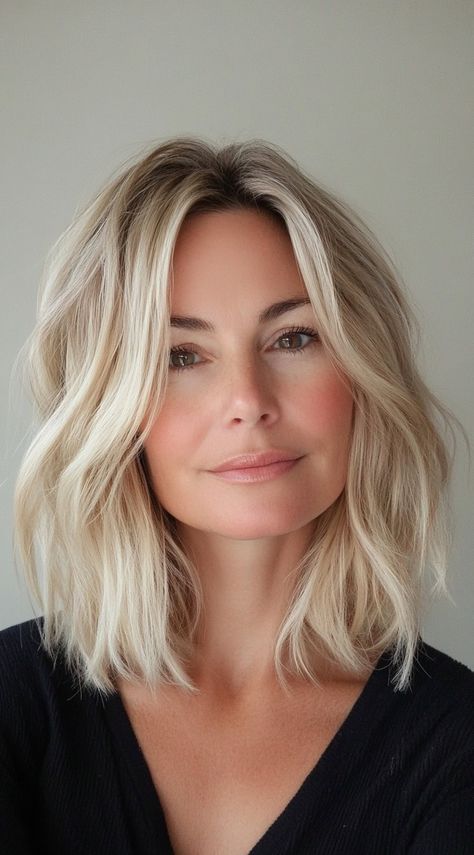 29 Modern Blonde Bob Hairstyles: Trendy Ideas to Refresh Your Vibe Shoulder Length Blonde Hair Styles, Long Bob Blonde Hairstyles, Platinum Lob Haircut, Bluntcut Bob Blond, Medium Blonde Bobs Fine Hair, Blonde Highlighted Bob, Blonde Bob Thick Hair, Short Blonde Lob, Blonde 90s Bob