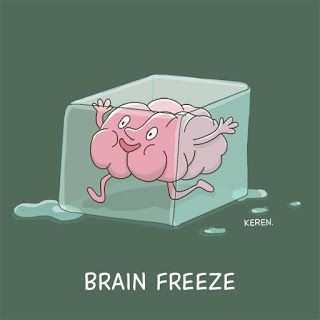 English    is    FUNtastic: Meaning of idiom «brain freeze» Visual Puns, Brain Freeze, Cute Puns, English Idioms, Funny Illustration, Funny Doodles, Funny Drawings, Cartoon Jokes, Funny Puns