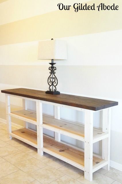 Diy Console, Diy Console Table, Diy Sofa Table, Table Diy, Diy Sofa, Kitchen Diy, Farmhouse Furniture, Diy Furniture Table, Diy Furniture Projects