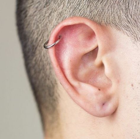 Men's Piercings Ears, Male Earrings, Mens Haircuts Thick Hair, Anti Helix, Earring Model, Guys Ear Piercings, Men's Piercings, Ear Cuff Piercing, Double Ear Piercings