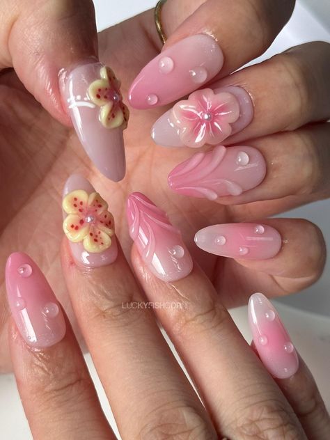 3D Flower nails/Gel nails/short almond nails/French Tip nails/Press on nails almond/Pink Nails/Pink Press on nails/Trendy nails/False nails/Fake nails/Customized nails/Custom nail/Princess nails/Fairy Nails/ Flower Nails/Gyaru nails/Pink Nails/Elegant Nails 💌 E A C H  O R D E R  C O N T A I N S -  10 Handcrafted Press-On Nails -  Nail Glue  -  Sticky tabs -  Cuticle pusher -  Nail File/ Buffer 📏S I Z E ？ - Use a tape measure to measure the widest part of the nail diameter - Match the corresponding size chart according to the size of each nail - Recommended to use the largest size if there is no exact match - Customized sizes are supported - Need to select the custom option 🔍U S I N G ? - Clean the surface of the nails, make sure the surface is dry, and use jelly stickers or nail glue to Trendy Nails 3d, Short Tropical Nails, Gyaru Nails Short, 3 D Flower Nails, 3d Flower Nails Short, Flower 3d Nails, Pink Elegant Nails, Douyin Nails Almond, Nail Ideas Birthday