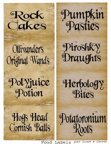 Harry Potter Food &Drink Labels.PDF Harry Potter Food Labels, Harry Potter Treats, Harry Potter Shower, Harry Potter Snacks, Harry Potter Candy, Harry Potter Day, Classe Harry Potter, Harry Potter Printables Free, Harry Potter Halloween Party