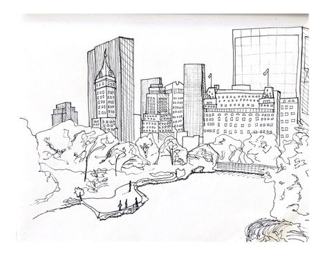 Central Park Tattoo, Central Park Drawing, Park Sketch, Jordan Art, Central Park Nyc, Mall Design, Art Stuff, Central Park, Chess