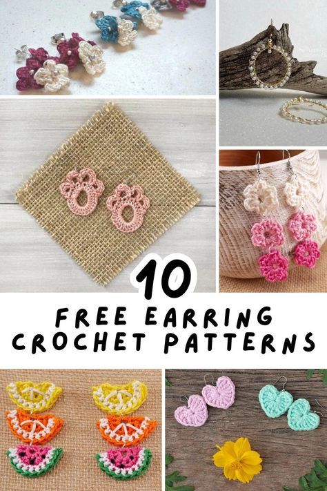 Fall in love with these 10 free crochet earring patterns! Perfect for any style, these patterns offer a variety of designs from trendy to timeless. Grab your crochet hook and create your own stunning accessories. Happy crocheting! ���🌈🧵 #CrochetFun #DIYJewelry #FreePatterns Crochet Earrings Free Pattern Diagram, Free Crochet Accessory Patterns, Easy Crochet Earrings Free Pattern, Earring Crochet Pattern Free, Crochet Earring Patterns Free, Crochet Jewelry Patterns Free, Crochet Earrings Free Pattern, Crochet Earring Patterns, Granny Square Earrings