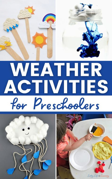 Teach different types of weather to your child with the help of these weather activities for preschoolers. Homeschool moms and their kids will surely love doing them! From creating their own puffy clouds to crafting a sun using a popsicle stick, your kids will surely have a great time learning the weather and polishing their creativity and motor skills. Weather Activities For Preschoolers, Weather Activities For Preschool, Weather Preschool, Weather Activities Preschool, Cloud Activities, Weather Activities For Kids, Weather Books, Preschool Weather, Weather Crafts