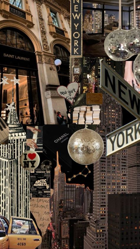 New York Glam Aesthetic, Fifth Avenue Nyc Aesthetic, New York City Mood Board, New York Vintage Aesthetic, New York Socialite Aesthetic, New York Birthday Aesthetic, Ny Aesthetic Wallpaper, Nyc Aesthetic Wallpaper Night, New York Aesthetic Collage