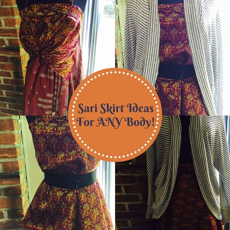 New ideas for ways to wear your Sari Skirt or sarong, no matter what size you are! Sari Skirt How To Wear, Plus Sized Woman, Sari Wrap Skirt, Sari Skirt, Skirt Styles, Unique Skirts, Wrap Skirts, Plus Sized, Beauty Stuff