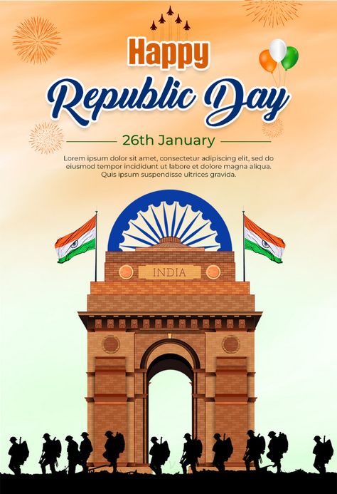 India Republic Day Poster, Republic Day India Creative Posters, Republic Day Posters, Republic Day Poster, Creative India, India Republic Day, China National Day, India Poster, Indian Independence