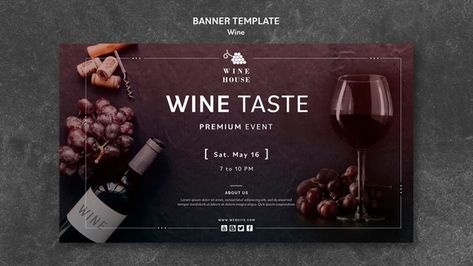 Wine banner template theme | Free Psd #Freepik #freepsd #banner #business #design #template Wine Instagram, Catchy Business Name Ideas, Wine Garden, Restaurant Website Design, Hero Section, Instagram Stories Template, Business Name Ideas, Banner Design Inspiration, Restaurant Website