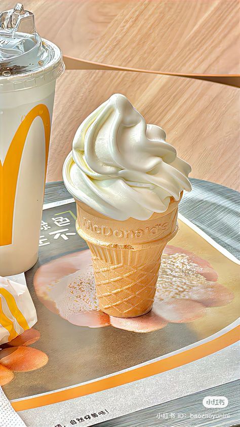 xiaohongshu mcdonalds icecream vanilla soft serve cone mcflurry cold cola iced coca drink dessert Mcdonalds Mcflurry, Vanilla Soft Serve, Soft Serve Cone, Mcdonalds Ice Cream, Peaceful Mind, Cream Aesthetic, Sweet Food, Ice Cream Desserts, Iced Drinks