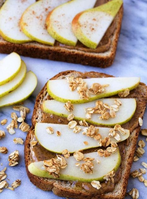 Pear Recipes Breakfast, Healthy Snack Bar Recipes, Almond Butter Toast, Snack Bar Recipes, Paleo Pumpkin Bread, Oatmeal Pumpkin, Bread Pumpkin, Healthy Pumpkin Bread, Healthy Snack Bars