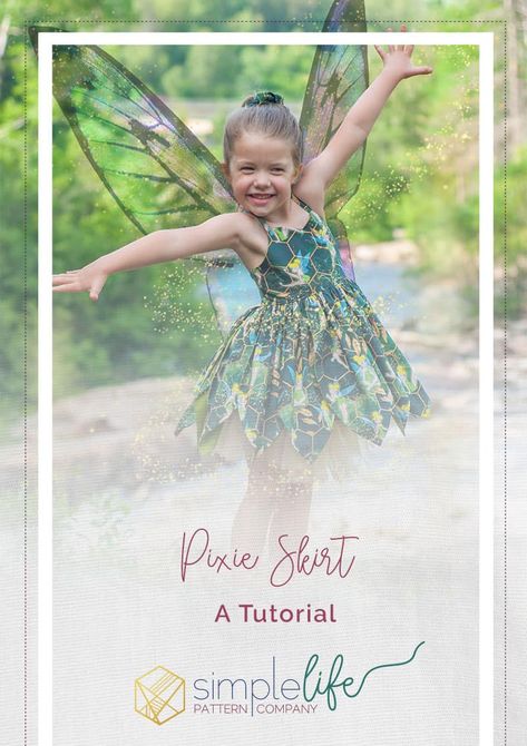 How To Create a Pixie Skirt - The Simple Life Tinkerbell Sewing Pattern, Fairy Dress Pattern Free Sewing, Fairy Dress Pattern, Sewing Patterns For Babies, Rosie Project, Infinity Top, Projector Sewing, Tinkerbell Dress, Fiesta Halloween