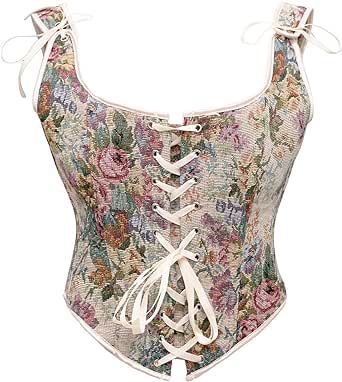 bslingerie Women Retro Vintage Victorian Push Up Bustier Going Out Crop Top Tank Top Corset Corset Steampunk Tank, Victorian Corset, Top Corset, Floral Corset, Vintage Corset, Overbust Corset, Animal Cat, Corset Crop Top, Top Tank