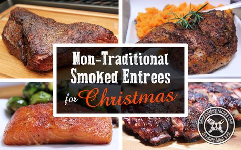 When we think of smoked entrees for Christmas dinner, we usually think of prime rib, crown roast of pork, lobster, etc. but don't feel like you're stuck in a Smoked Entrees, Smoked Corned Beef Brisket, Crown Roast Of Pork, Smoked Lamb, Crown Roast, Smoked Pork Tenderloin, Brisket Recipes Smoked, Cooking Brussel Sprouts, Smoked Pork Ribs