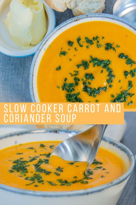 Curried Carrot And Coconut Soup, Carrot And Coriander Soup Maker, Carrot Cardamom Soup, Carrot Cumin Soup, Coriander Soup, Carrot And Coriander Soup, Vegan Soul Food, Carrot Soup Recipes, Cooked Carrots