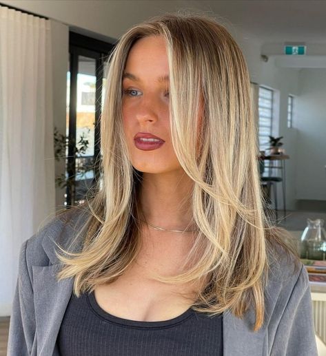 Butterfly Layers for Straight Hair Haircuts For Medium Blonde Hair, Butterfly Layers Hair Medium Straight, Butterfly Haircut Straight Hair Medium, Butterfly Haircut Medium Straight, Straight Hair Butterfly Cut, Hair Cuts Ideas Medium, Butterfly Haircut Straight Hair, Haircut Ideas For Medium Hair, Goal 2023