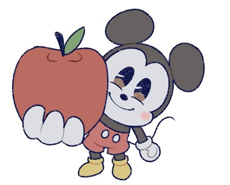 Mickey Mouse Shorts Cartoons, Creepy Mickey Mouse, Mickey Mouse Pfp, Mickey Mouse Fanart, Mickey Mouse Anime, Mickey Mouse And Oswald, Mickey Mouse Cute, Mickey Mouse Png, Apple Lessons