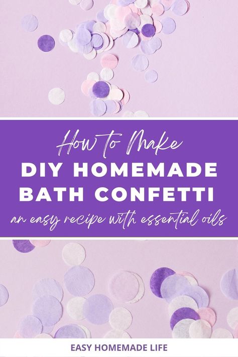 Make DIY bath confetti at home with rice paper by brushing on liquid soap with some color and essential oils. Add a handful to a bath and delight adults and children alike. It’s a great homemade gift idea and a thoughtful touch to add to any handmade spa gift basket, baby or wedding shower favors, and more! Bath Confetti, Homemade Balm, Milk Bath Recipe, Homemade Gift Idea, How To Make Bubbles, Diy Confetti, Homemade Bath, Bath Bomb Recipes, Spa Gift Basket