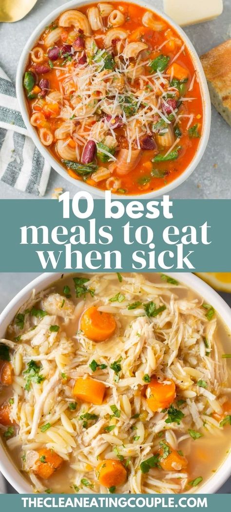 Meals To Eat When Sick, Comfort Food When Sick, Food When Sick, Eat When Sick, Whole30 Soup Recipes, Sick Food, Best Meals, Under The Weather, Best Comfort Food