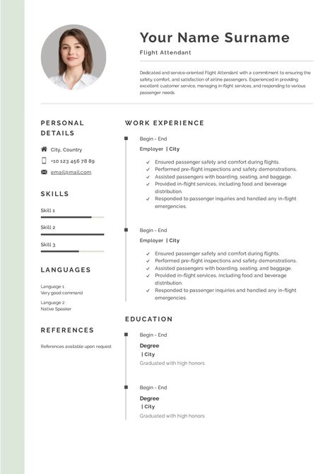 Flight Attendant Resume Templates For Landing Your Next Job Flight Attendant Resume, Chef Resume, Perfect Cover Letter, Resume Guide, Nurse Resume, Best Resume Format, Nursing Resume Template, Nursing Resume, Student Resume