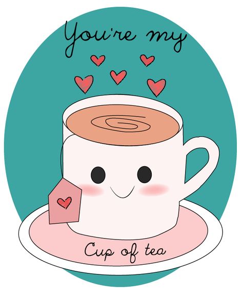 You're My Cup of Tea Tea Puns, Books And Tea, Punny Cards, Funny Food Puns, Cute Puns, Cute Mug, My Cup Of Tea, Tea Art, Funny Puns