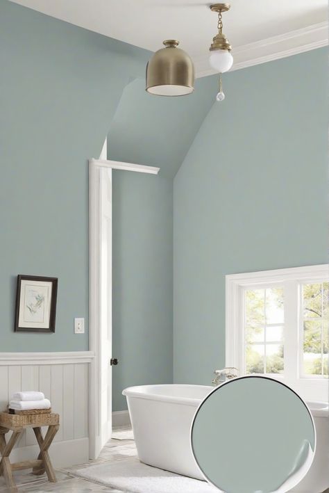 interior design space planning, home decor interior design, paint color match, kitchen designs Palladian Blue Benjamin Moore Bathroom, Benjamin Moore Palladian Blue Bathroom, Palladian Blue Bathroom, Blue Benjamin Moore, Benjamin Moore Bathroom, Palladian Blue Benjamin Moore, Random Things To Do, Palladian Blue, Bathroom 2024